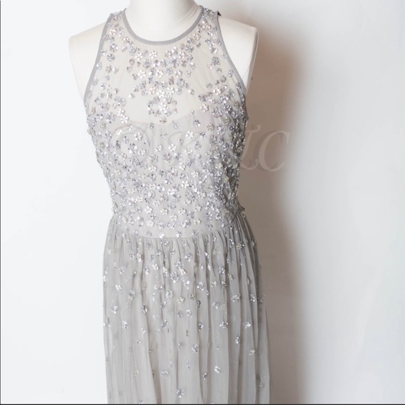 Anthropologie BHLDN formal Grey Ginny Dress 10 NEW - Picture 5 of 10